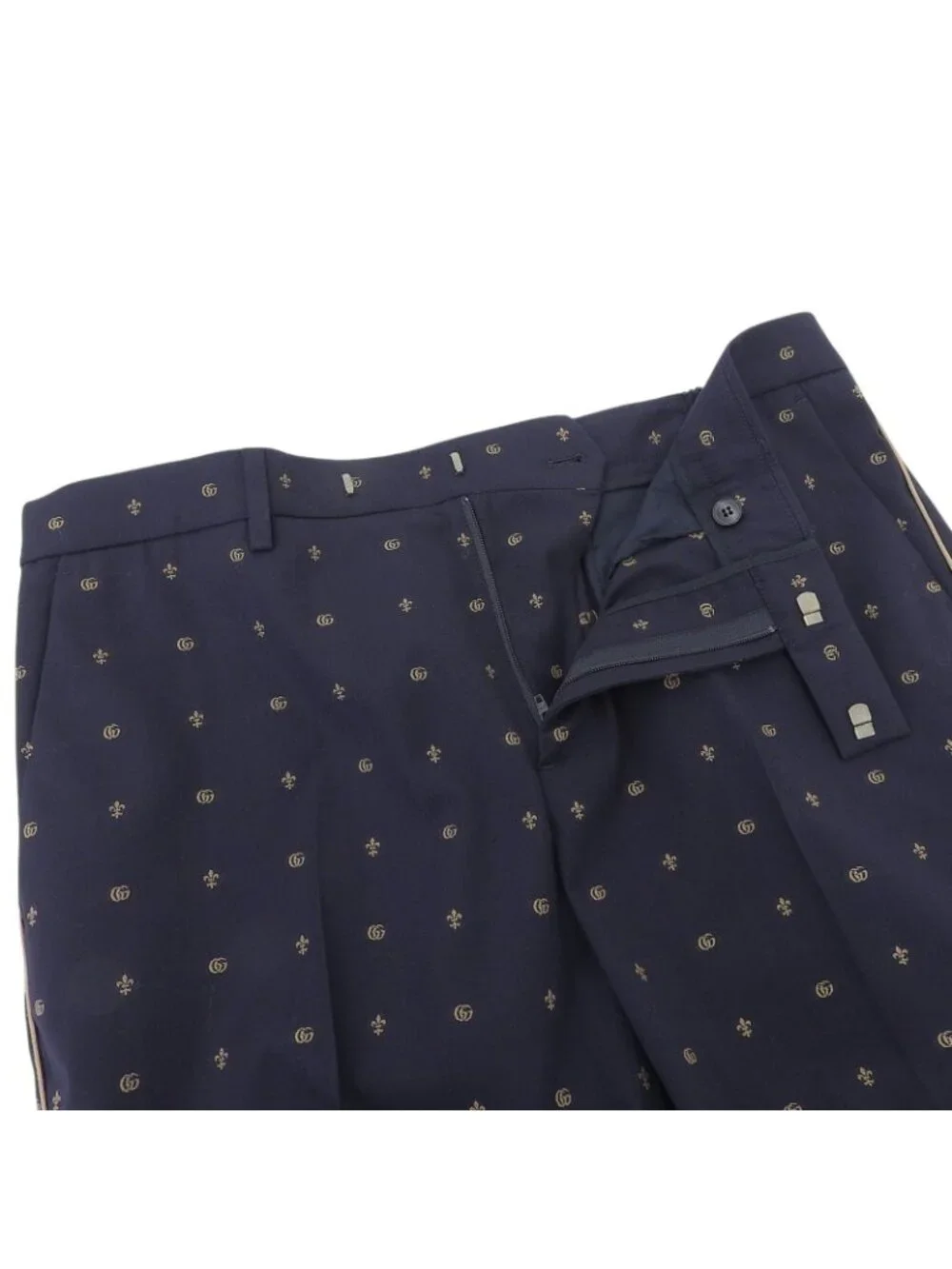Gucci GG Marmont Wool Trousers Pants Navy Brown 50